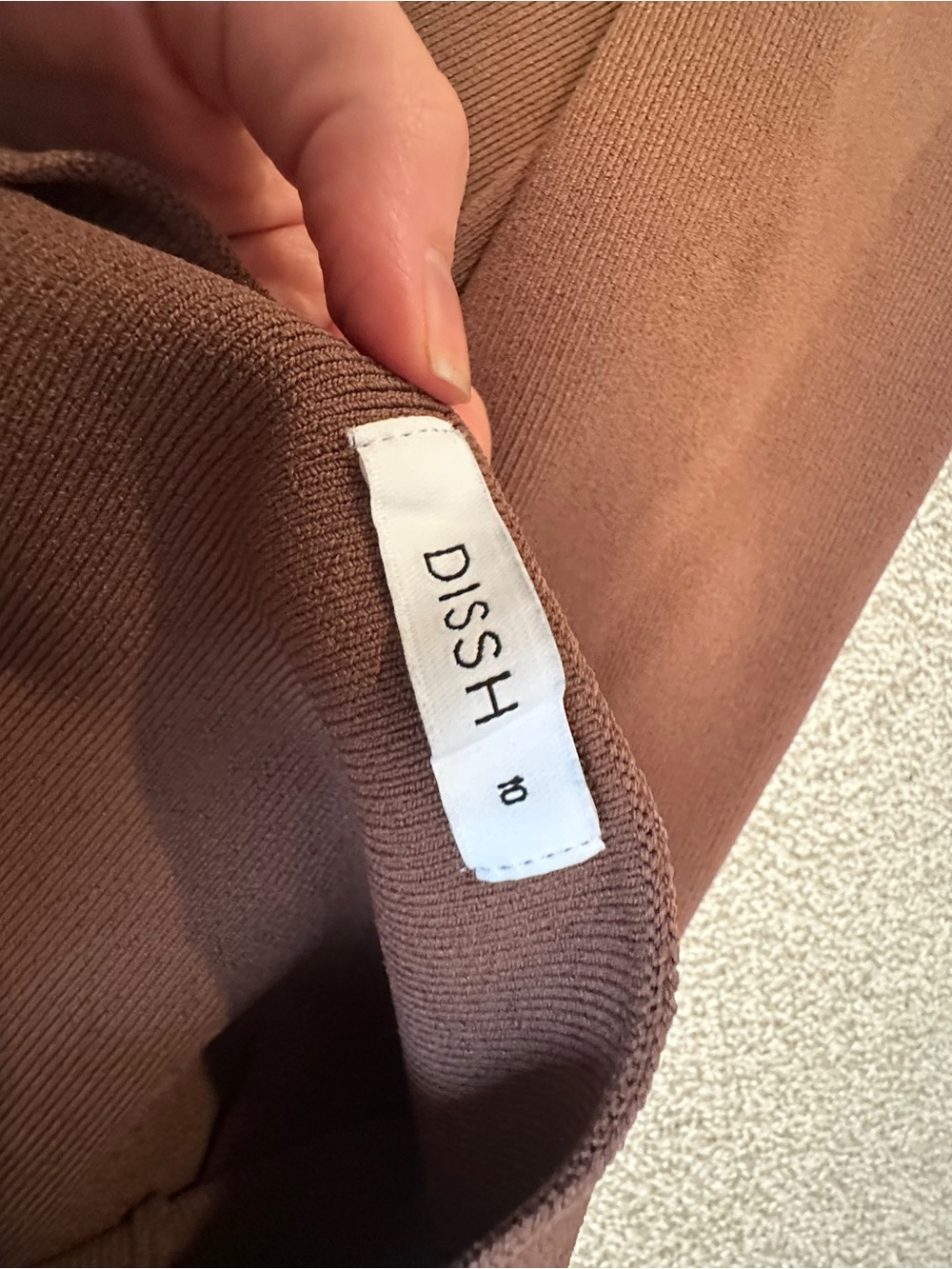 DISSH  Knit cutout dress in Chestnut Brown